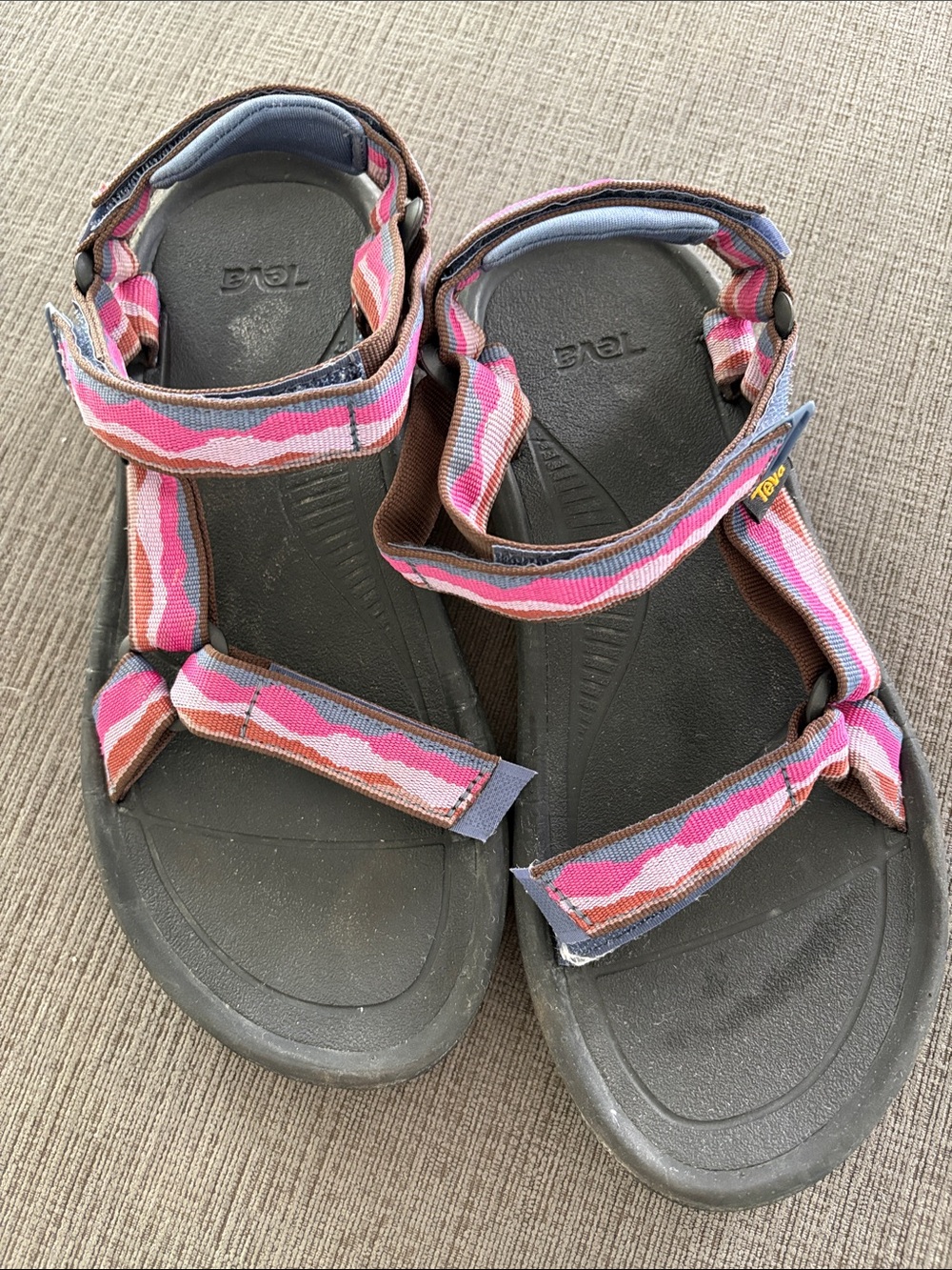 Teva Women’s Pink and Brown Patterned Strap Sandals